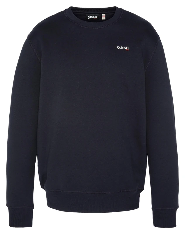 Schott NYC SWCASUAL1 Sweatshirt Navy S, Navy Blue, Small