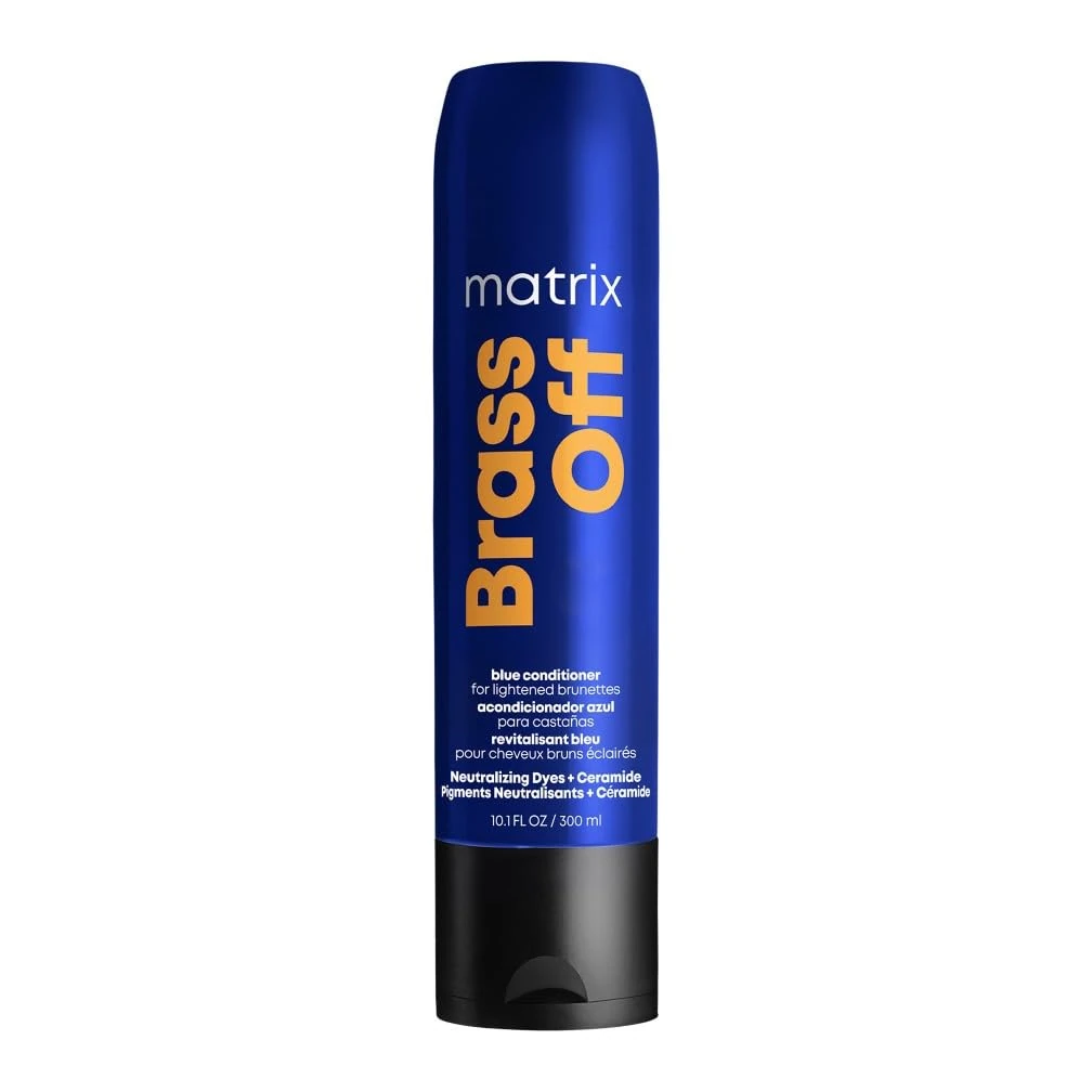 Matrix Brass Off Colour Protecting Blue Toning Conditioner, For Lightened Brown Hair, To Hydrate and Nourish, 300ml