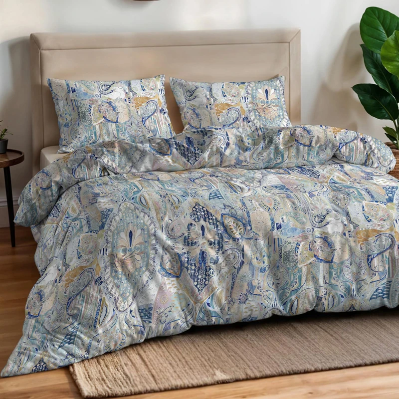 Italian Bed Linen Aurora Duvet Cover Set, Digital Print, Double, Carma