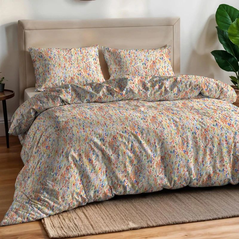 Italian Bed Linen Aurora Duvet Cover Set, Digital Print, Double, Joy