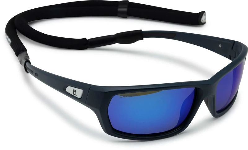 CRESSI Bill Sunglasses W/Lace - Sunglasses with Floating Lanyard, Blue/Mirrored Lenses Blue - Image 1
