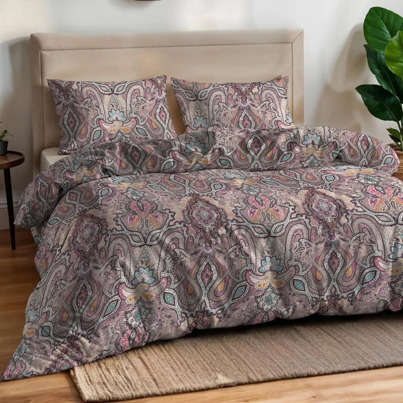 Italian Bed Linen AURORA Duvet Cover Set, Digital Print, Double, Amora