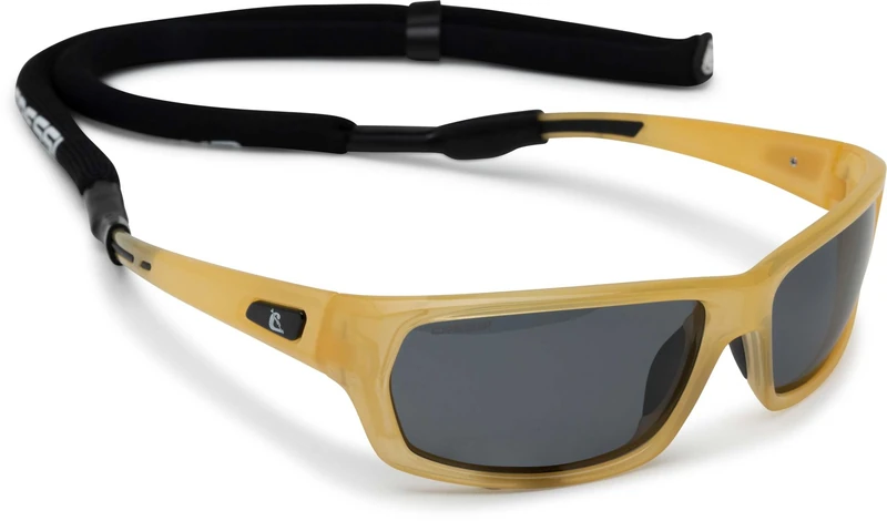 Cressi Bill Sunglasses W/Lace - Sunglasses with Floating Lanyard, Bakelite/Mirrored Lens Black