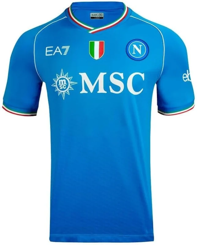 SSC NAPOLI Race Shirt, EA7, Tricolour Shield, Dry Touch Technical Fabric, 2023/2024 Blue