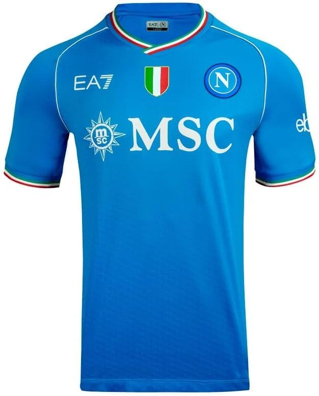 SSC NAPOLI Men's Home Jersey Ea7 T-Shirt Blue