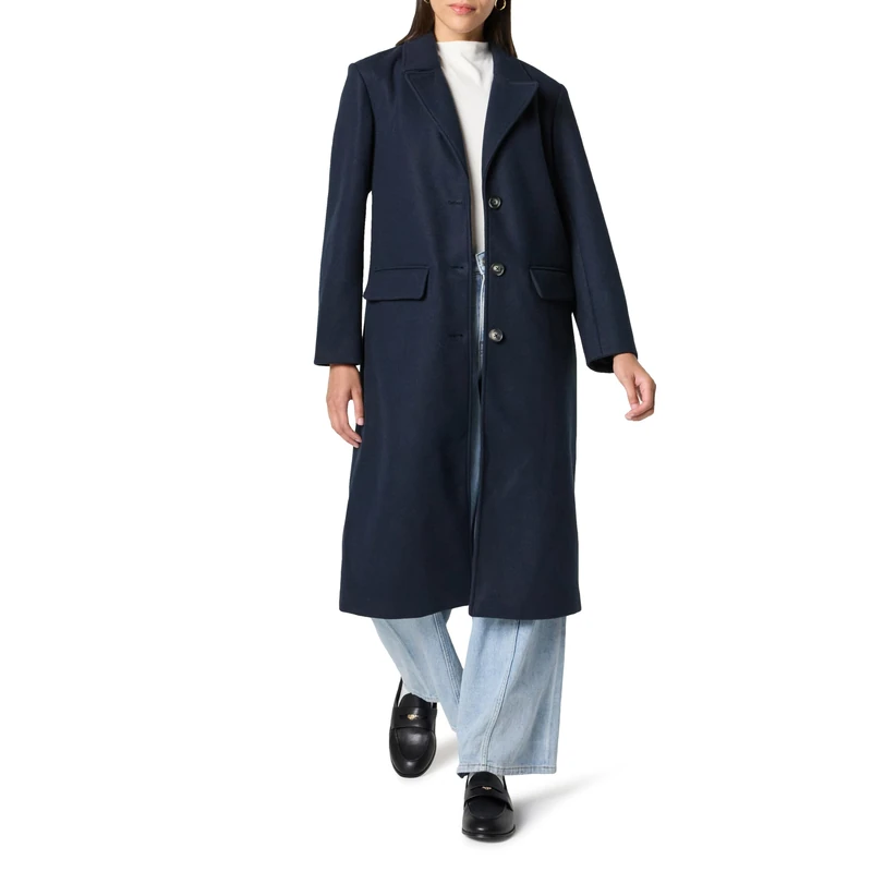 The Drop Women's Liam Loose Overcoat, Navy, L
