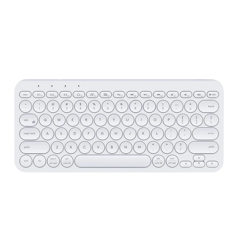 Aptiq Wireless Compact Bluetooth Keyboard White QWERTY - Comfortable Ergonomic - Connects Multiple Devices - Rechargeable