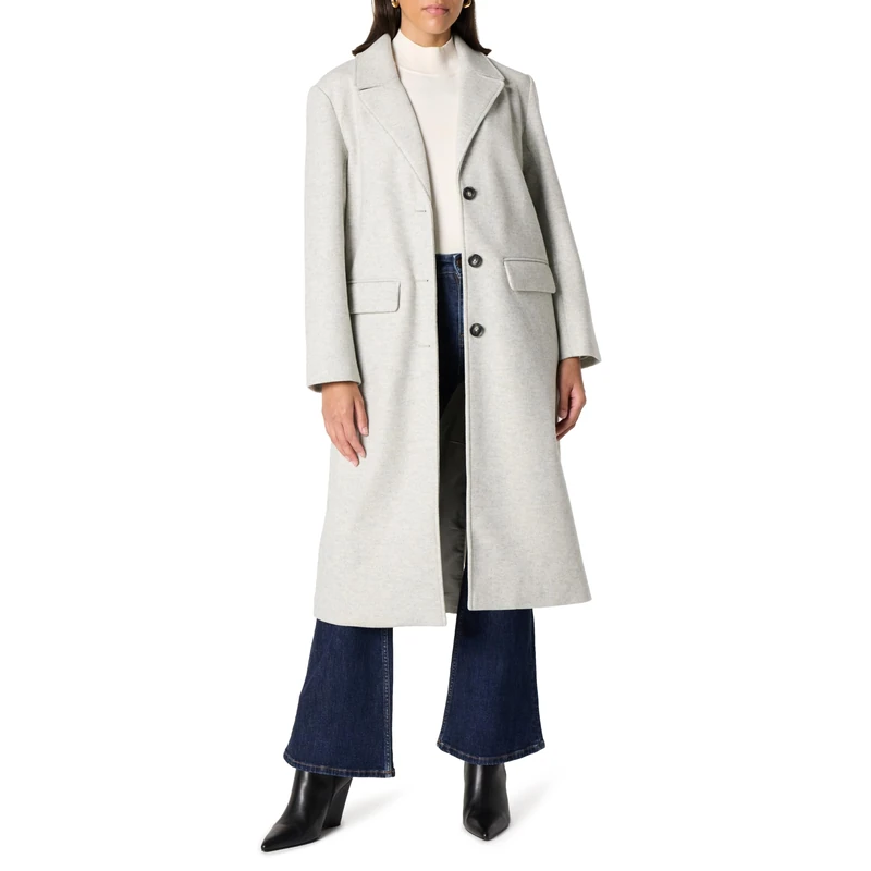 The Drop Women's Liam Loose Overcoat, Heather Grey, XXL, Plus Size