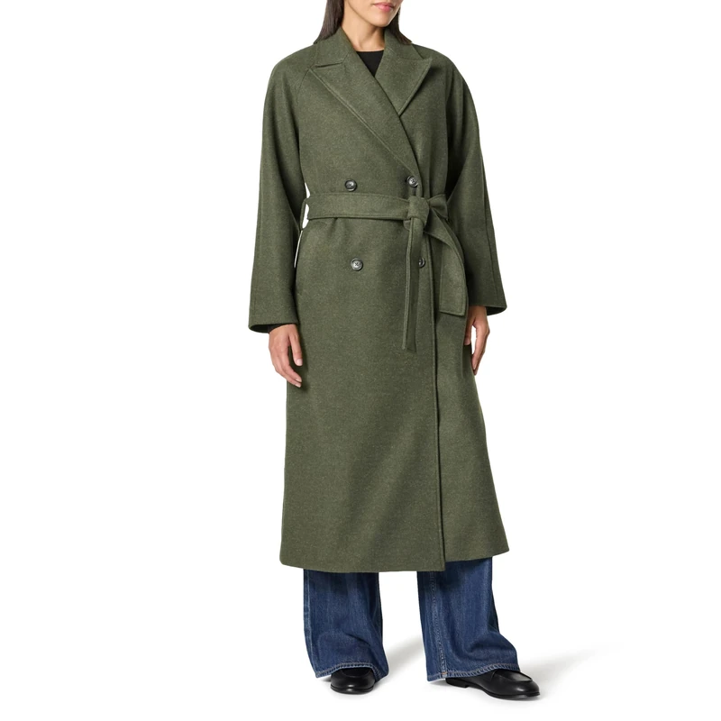 The Drop Women's Jessy Elongated Overcoat, Olive Heather, L