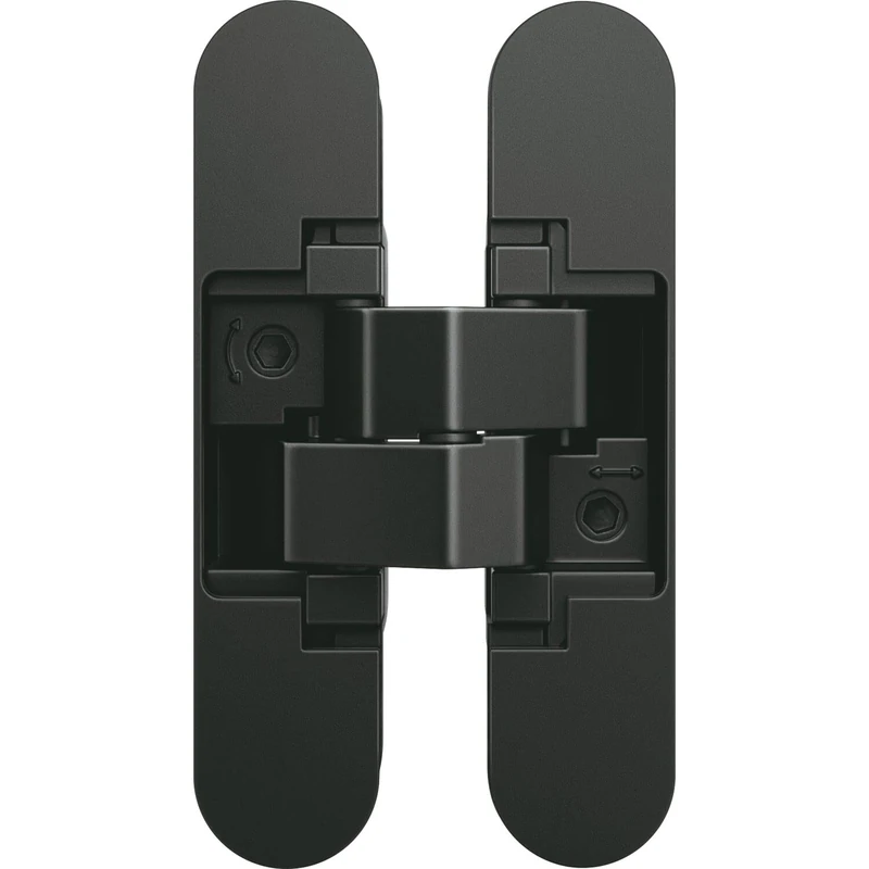 Anselmi Door Hinge Concealed AN1603D - Concealed Hinge for Doors up to 60 kg - 3D Adjustable - 180 Degrees, Zinc Die-Cast Black