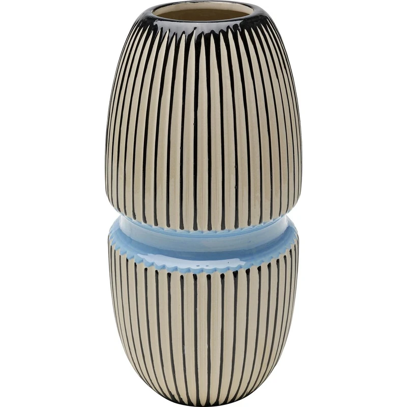 Kare Calabria Design Vase, Blue, Decorative, Porcelain, Handmade, Unique, 31 cm (H)