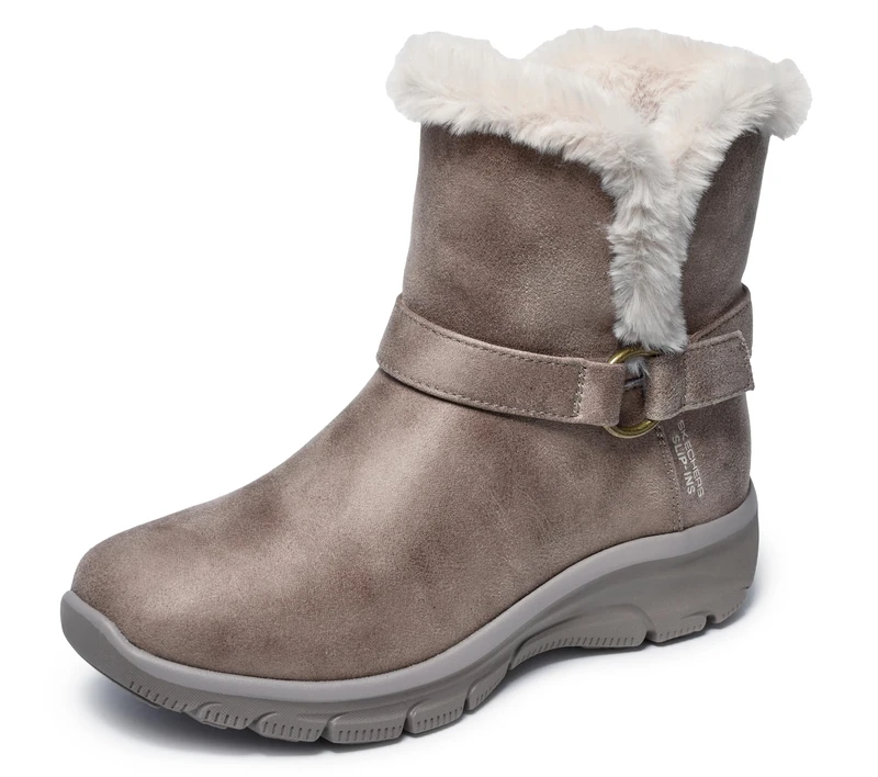 Skechers Women's Easy Going Dreamers Move Boots, Dark Taupe Microleather/Buckle Trim, 6.5 UK