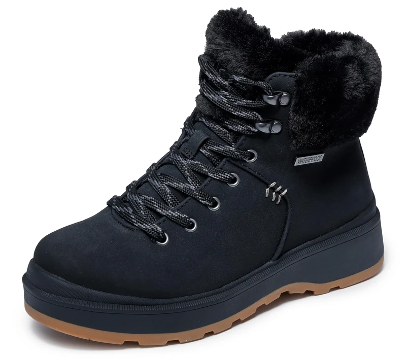 Skechers Women's Park City Ankle Boot, Black/Black, 9