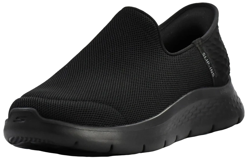 Skechers Men's Gowalk Flex Hands Free Slip ins Athletic Slip-On Casual Walking Shoe, Black/Grey, 10.5