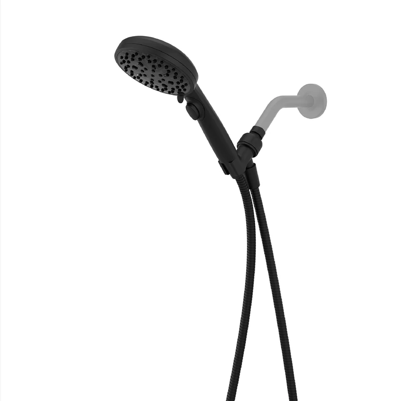 Pfister HydroFuse Handheld Shower Head, Hose Included, 6-Function, 2.5 GPM, Spot Defense Matte Black Finish, 016HF01SDB
