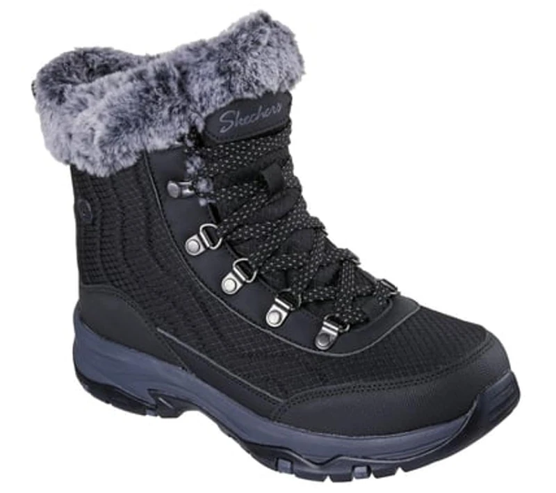 Skechers Women's Trego Stormie Boots, Black Nylon/Duraleather, 4.5 UK