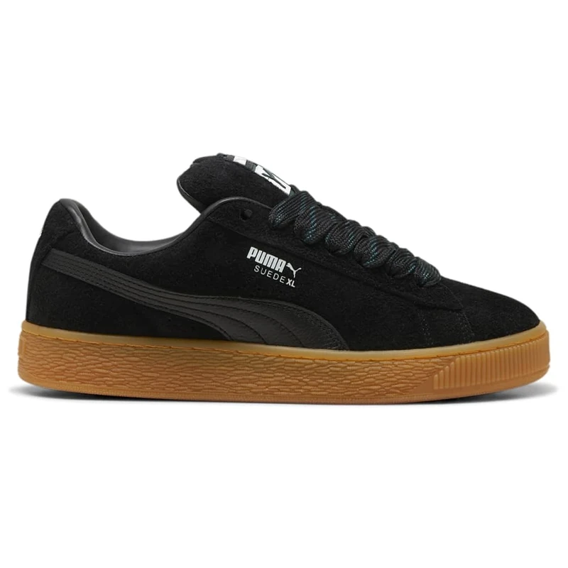 Puma Men's Suede XL Flecked Sneaker, Black/Ponderosa Pine/Gum, 7 UK