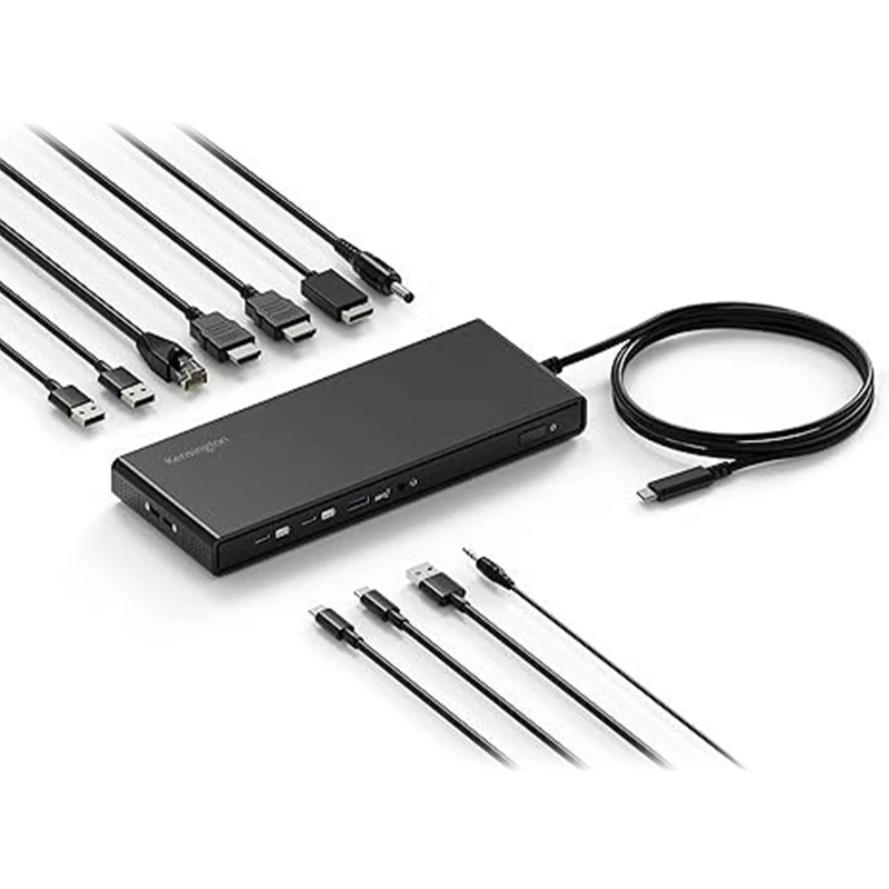 Kensington SD4842P 10 in 1 USB-C Triple Video HD (1080p @ 120Hz) Docking Station, Up to 100W Power Delivery, 5 x Plug and Charge USB Ports, Made From 70% Post-Consumer Recycled Content (K32810EU)