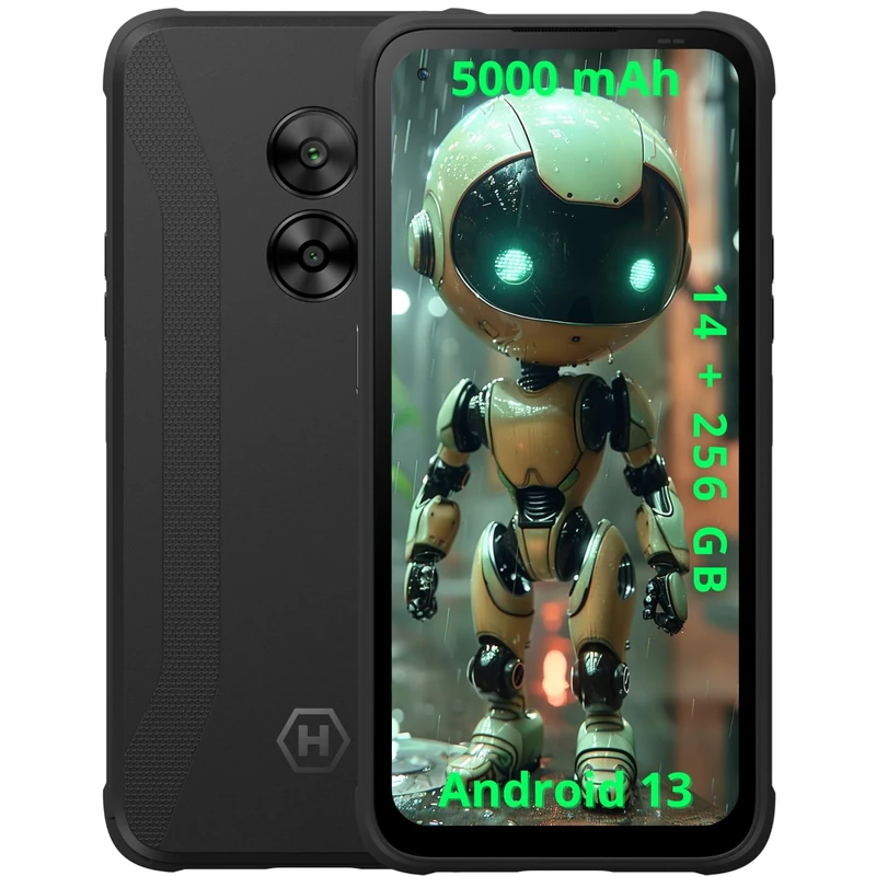 HAMMER FORCE 5G mega rugged smartphone, without contract, 5000mAh, 50mpx dual camera, NFC, 256 GB, 8+6GB RAM,Android 13, IP69 drop test 1.5m, 6.59 HD+ screen with Gorilla Glass 5