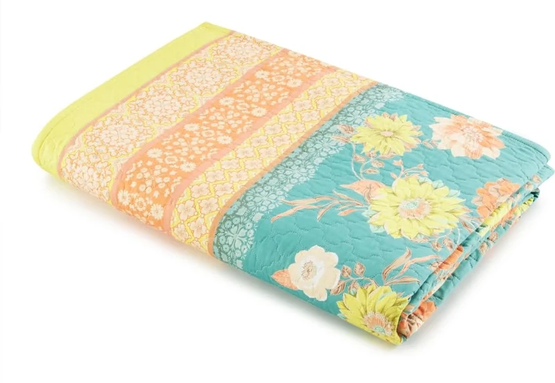 Bassetti POSILLIPO 9328447 Bedspread 100% Cotton in Green V1 Dimensions: 220 x 255 cm