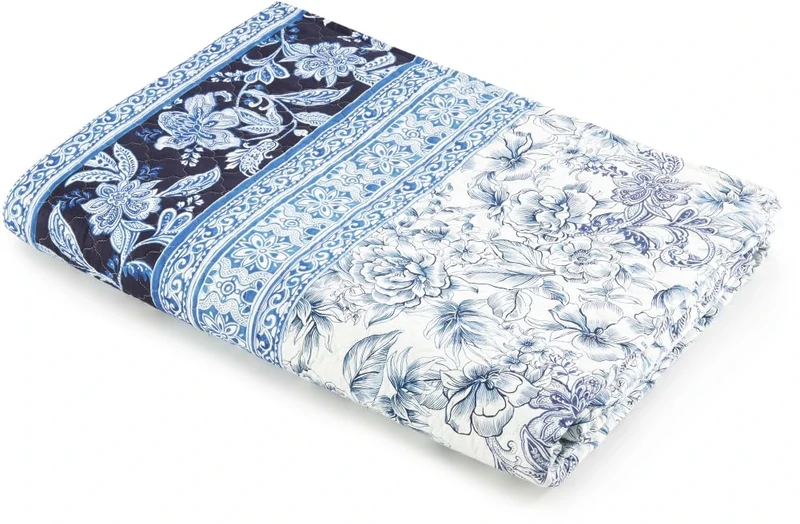 Bassetti CAPODIMONTE 9328508 Bedspread 100% Cotton in Blue B1 Dimensions 240 x 255 cm