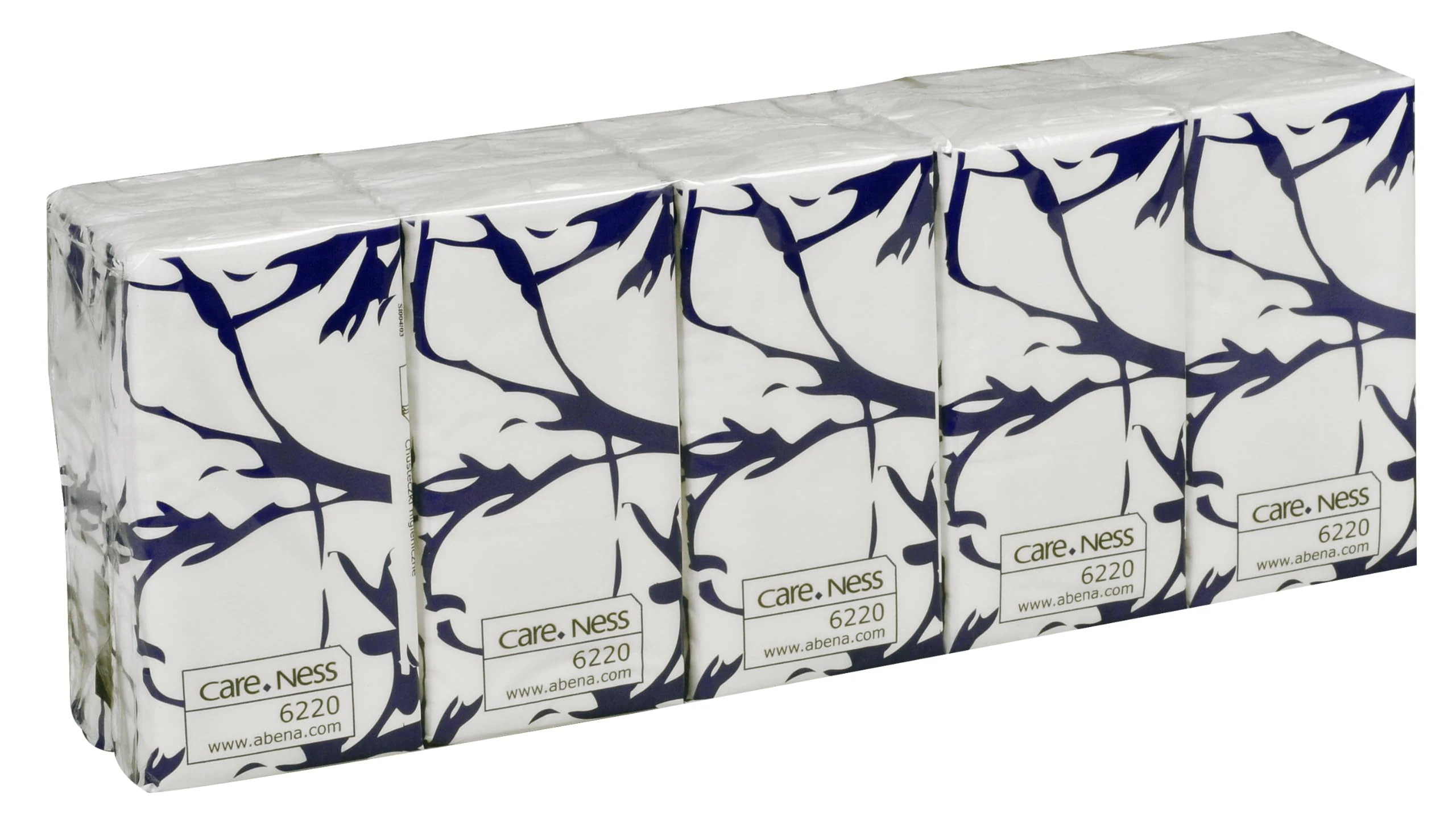 ABENA Pocket Tissues | Pack of 10 | 3 Ply | Travel Pack | Large Paper Hankies | Fragrance Free Packets, Multipack