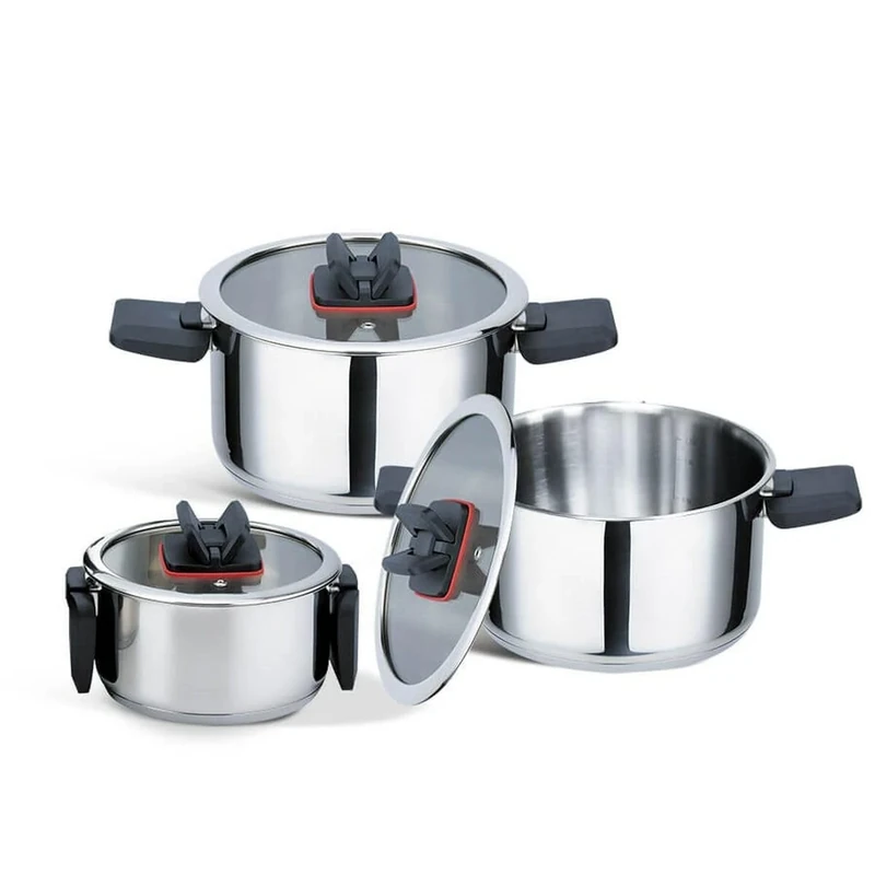 Feel Maestro MR-3531-6 Saucepans Black Steel 6 Pieces - Image 1