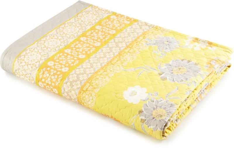 Bassetti POSILLIPO 9328445 Bedspread 100% Cotton Yellow Y1 Dimensions: 180 x 255 cm