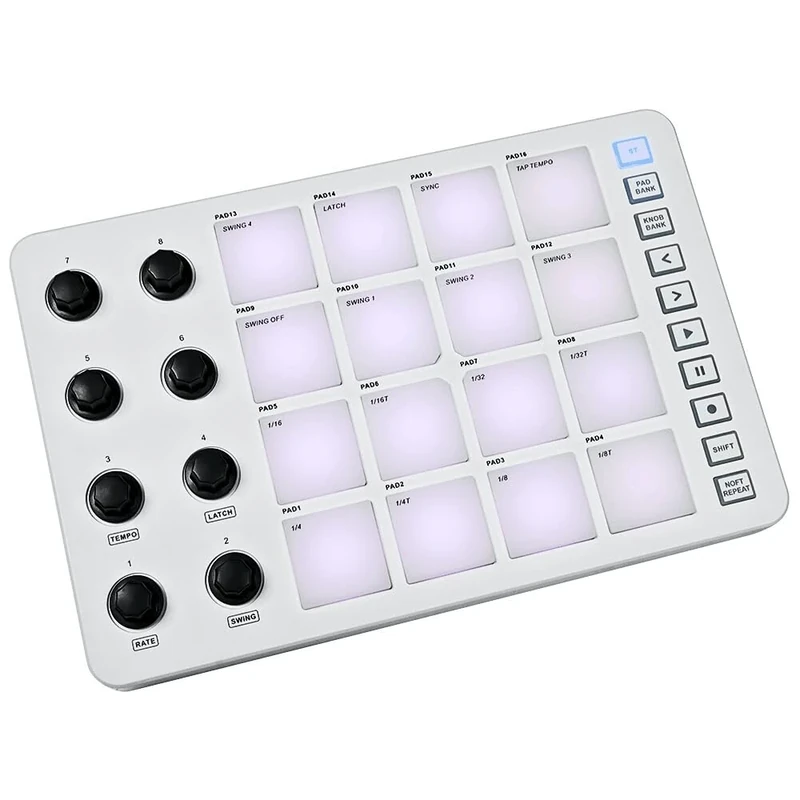 M-Vave Pad - Midi controller with USB-C, Wireless functionality, RGB touch sensitive Pads