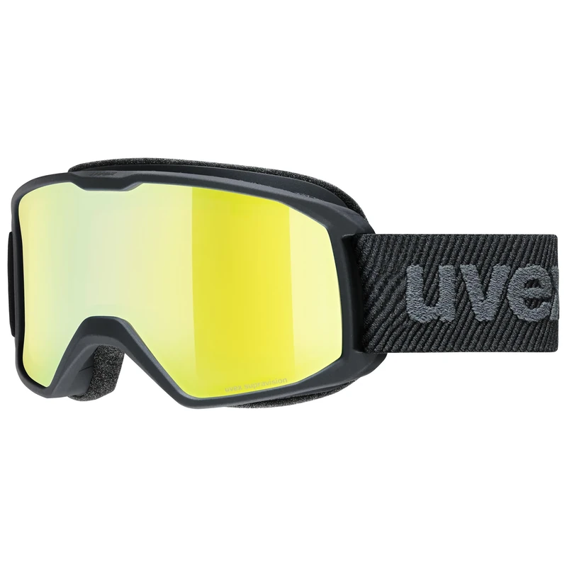 uvex Elemnt Fm - Ski Goggles For Adults - Filter Category 3 - Contrast Enhancing - Black Matt Dl/Fm Gold-Lgl - One Size