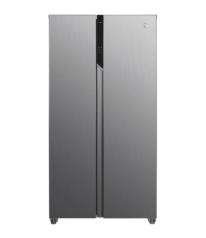 Hoover H-FRIDGE 500 MAXI Freestanding American Fridge Freezer, Side by Side, Total No Frost Technology, E Class, 521L Total Capacity, Touch Control Display, Inox, 91x67x177 cm - HHSBSO-6174XK-1