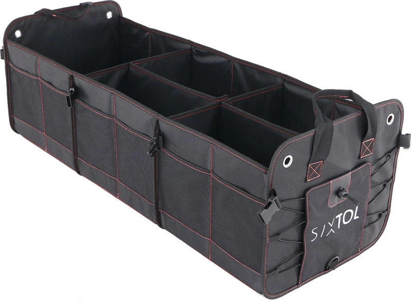 SIXTOL Car Compact 19 Pro Car Boot Organiser, 19 Compartments, Foldable, Boot Bag, Foldable Car Organiser Boot with Compartments
