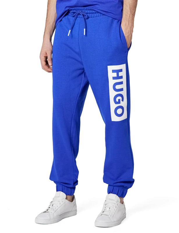 HUGO Men's Vertical Logo Cotton Sweatpants, Cobalt Blue, X-Large - Image 1