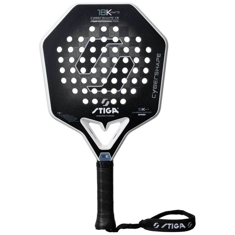 STIGA Cybershape 18K Hard Padel Racket – High-Balance Design for Aggressive Play, 18K Carbon Duplex Construction, Enlarged Sweet Spot, Ideal for Advanced Players, Weight: 360 g, Balance: High