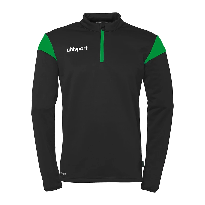 uhlsport Squad 27 1/4 Zip Top, Unisex Pullover Sweater, schwarz/fluo grün,