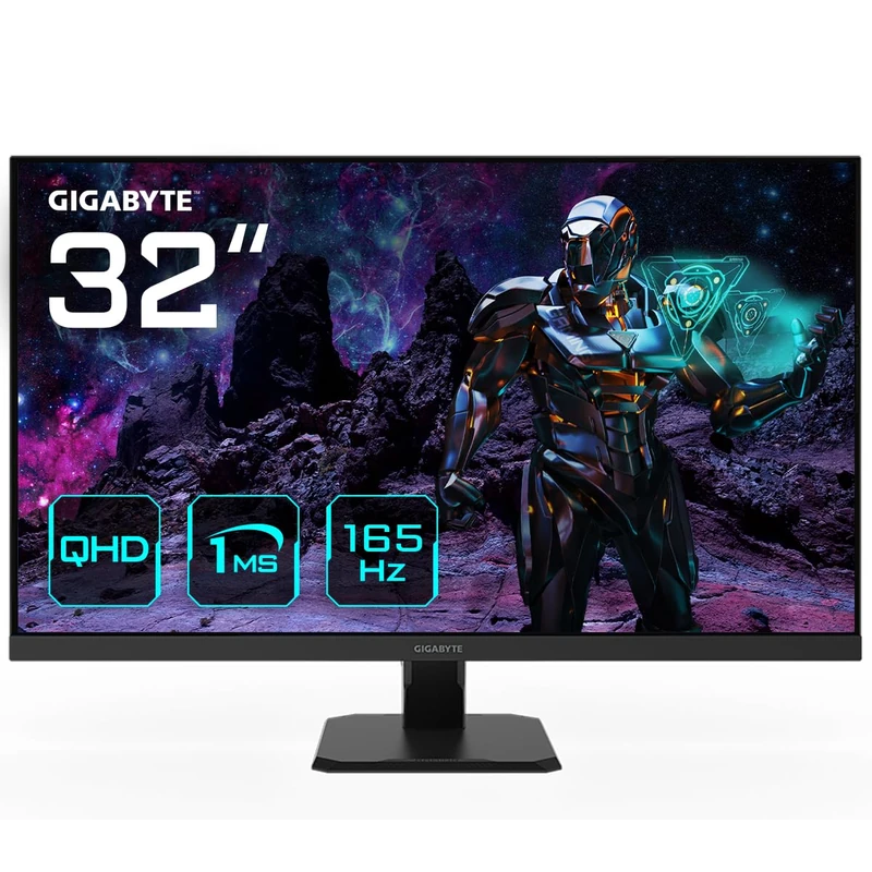 Gigabyte GS32Q 31.5 QHD Gaming Monitor - 2560 x 1440, 165Hz, 1ms, 300 cd/m², FreeSync Premium, HDR Ready, HDMI 2.0, Displayport 1.4