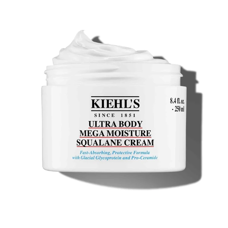 Kiehl's Ultra Body Mega Moisture Squalane Cream, Moisturising Body Lotion, Made with Glacial Glycoprotein, 250ml