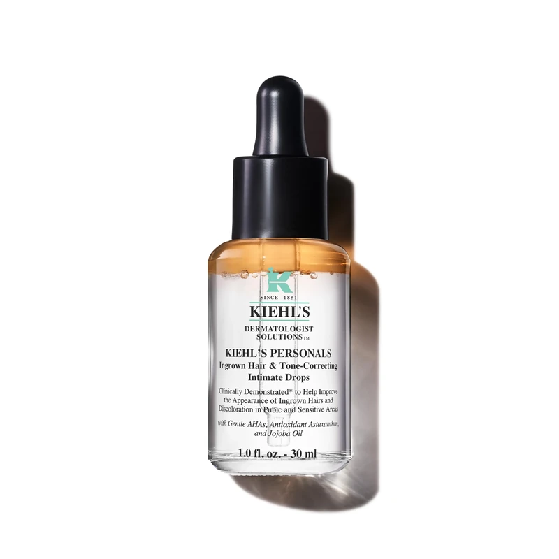 Kiehl's Ingrown Hair & Tone Correcting Intimate Drops, Gentle AHA Blend, Minimises the Appearance of Ingrown Hairs, 30ml