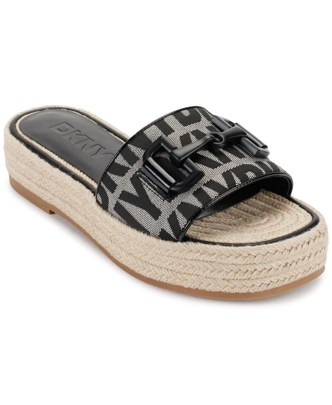 DKNY Women's Platform MulePlatform, Black White, 5.5 UK