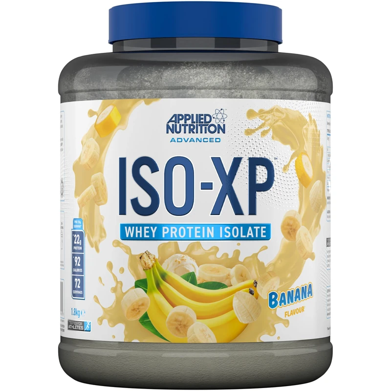 Applied Nutrition ISO-XP Whey Protein Isolate – Over 21g Protein, Low Carb, Low Fat, BCAA-Rich, Fast Absorption, Soy-Free, Halal-Certified (72 Servings (Pack of 1), Banana)