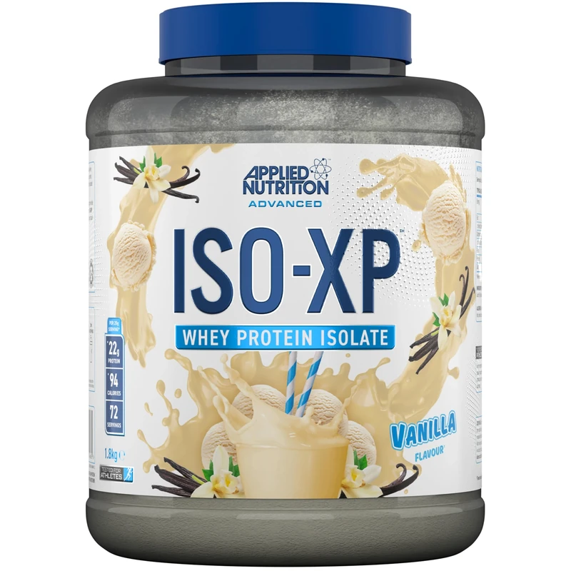Applied Nutrition ISO-XP Whey Protein Isolate – Over 21g Protein, Low Carb, Low Fat, BCAA-Rich, Fast Absorption, Soy-Free, Halal-Certified (1.8kg - 72 Servings) (Vanilla)