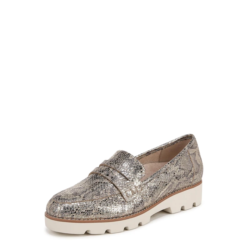 Vionic Women's Cheryl Ii Loafer, Gold Snake Leather, 5 UK