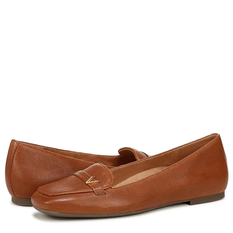 Vionic Womens Hayes Loafer Wide Fit UK 9, Tan Brown Leather