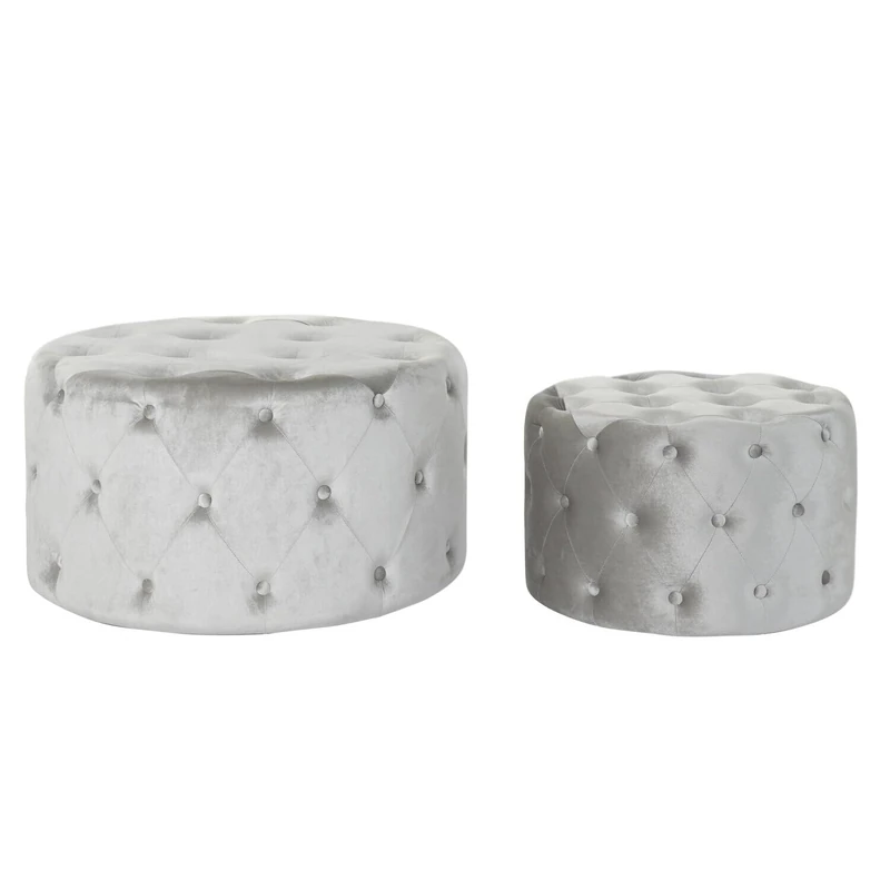 Reposapies Set of 2 Velvet, MDF 78 x 78 x 42 cm AlexandreHouse