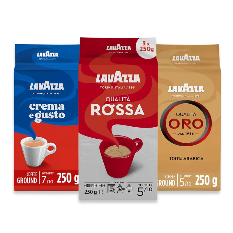 Lavazza Ground Coffee - Oro, Rossa & Crema Gusto - 3 Pack