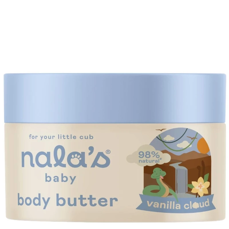 Nala's Baby Body Butter Vanilla Cloud | Allergen-Free Sweet Vanilla Fragrance | 98% Natural | Dermatologically-tested and Paediatrician-approved | Vegan | 200ml | Nalas Baby