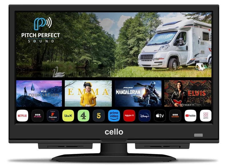 Cello 16" Smart TV (2024), Made in the UK – Ultrafast WebOS, Freeview Play, FreeSat, Bluetooth, Pitch Perfect Sound, Ideal for Kitchens, Homes & Compact Spaces Mains Powered 240V