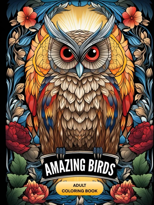 Amazing Birds Adult Coloring Book: Stress relieving drawings for coloring with pencils, alcohol markers: an exciting coloring book for women, men and children