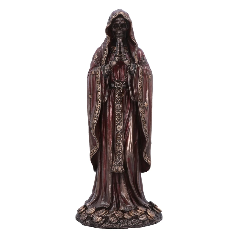 Nemesis Now Santisima Muerte Figurine 19cm, Resin, Red/Bronze, Red Praying 'Saint of Death', Mexican Cultural Icon Figurine, Cast in the Finest Resin, Expertly Hand-Painted