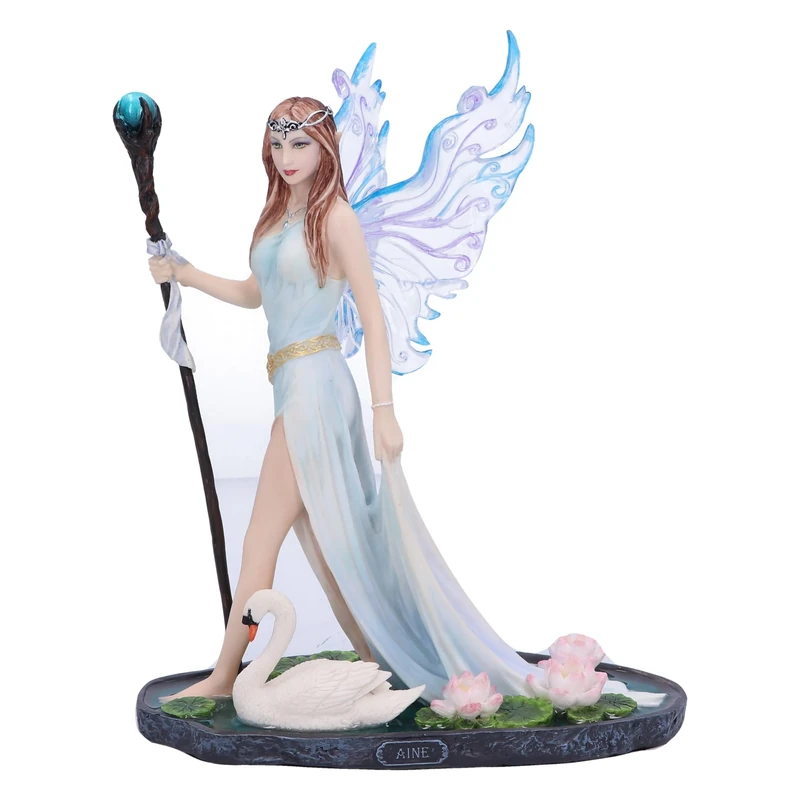 Nemesis Now Aine The Faery Queen of Summer 23cm, Resin, Pale Blue/Purple, Elegant Fairy Walking on Water Figurine, Fantasy Giftware, Cast in the Finest Resin, Expertly Hand-Painted